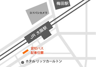 大阪駅付近の配車マップ